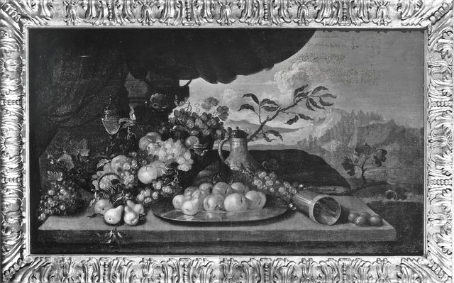 Arte Fotografica — Autore non indicato - sec. XVII/ XVIII - Natura morta con frutta in un paesaggio — insieme